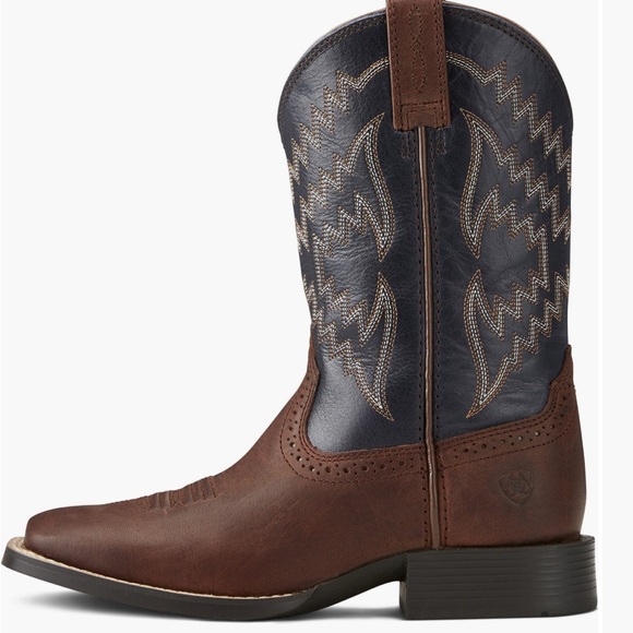 Ariat kids Tycoon Wester cowboy brazen brown leather square toe boots size 12 - Picture 7 of 7